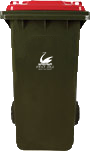Red landfill bin